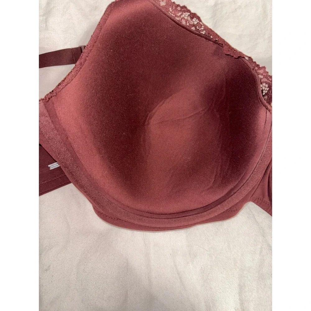 Skims fits everyone lace foam pad‎ cup lightly padded bra 42DD. Brown/maroon